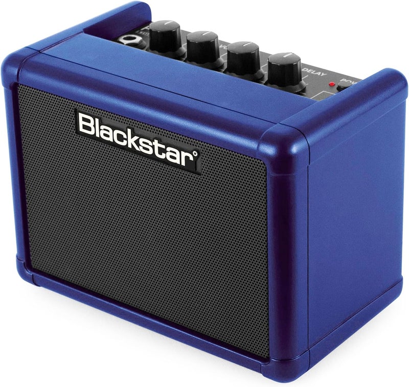 Blackstar Fly 3 Mini Amp - Royal Blue Bundle with Instrument Cable, Picks, and Austin Bazaar Polishing Cloth - Image 5